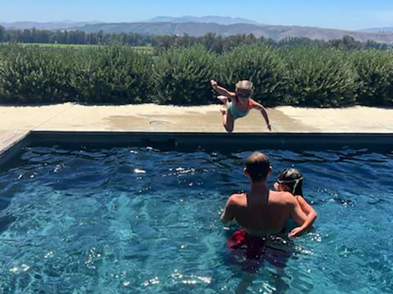 Private swimming instruction session